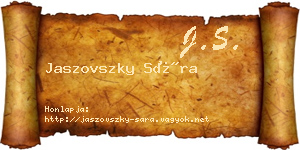 Jaszovszky Sára névjegykártya